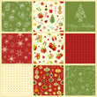 vector illustration of Christmas seamless pattern set