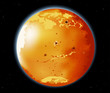 Vektor: Mars planet in the universe abstract background Mars planet in the universe abstract background