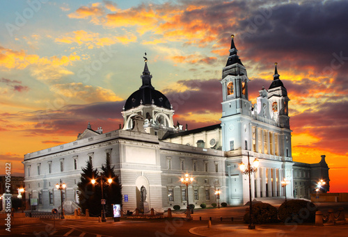 Photo: Madrid at sunset - Santa Maria la Real de La Almudena, Spain Madrid at sunset - Santa Maria la Real de La Almudena, Spain