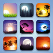 background for the app icons-Summer landscape set