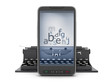 Typewriter and cell phone - concept illustration