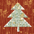 Christmas tree words composition. Vintage styled illustration, E