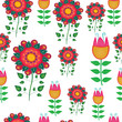 Seamless naive floral vector repeat background