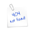 Notizzettel weiß mit Büroklammer - 404 not found!