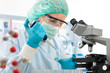 Scientist with dropper at laboratory