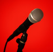 microphone on red