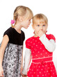 Little girls sharing a secret