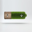 Grass covered battery - green energy concept