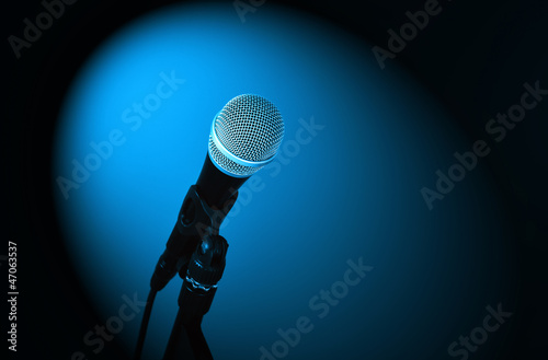 Photo: microphone in spotlight microphone in spotlight