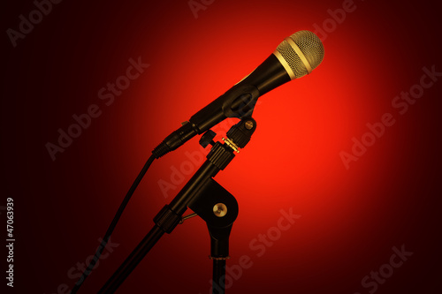 Photo: microphone red glow microphone red glow