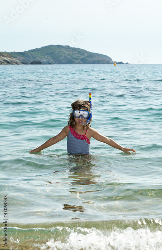 Photo: portrait of little girl in the sea portrait of little girl in the sea
