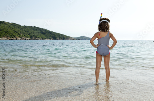 Photo: portrait of little girl in the sea portrait of little girl in the sea