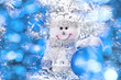 Foto: Christmas background with snowman and balls Christmas background with snowman and balls