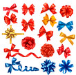 Vector: Big collection of color gift bows with ribbons. Vector illustrat Big collection of color gift bows with ribbons. Vector illustrat