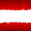 red christmas card with snowflakes