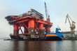 12 000 ton Oil Rig was pulled from the water on a special barge
