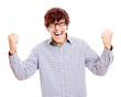 Winning happy guy