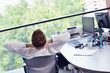 happy young business man at office
