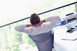 happy young business man at office