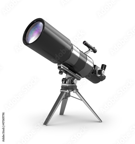Illustration: Telescope on support over wite Telescope on support over wite
