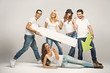 Group of friends wearing white T-shirts