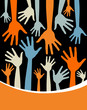 Hand pattern design with copy space.