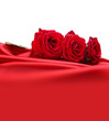 roses on red silk
