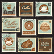 set of stamps on the theme of coffee