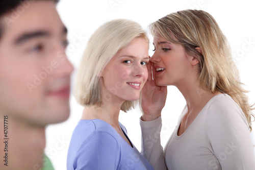 Photo: Girls criticizing boy Girls criticizing boy
