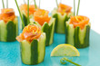 Photo: Salmon and cucumber appetizer. Salmon and cucumber appetizer.