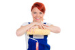 anstrecherin mit farbrolle