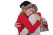 husband giving her wife a present