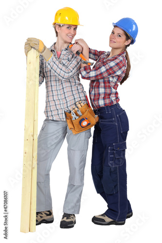 Photo: A team of tradeswomen A team of tradeswomen