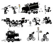 Funny modern primitive silhouettes.