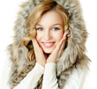 Pretty blonde in fur hood
