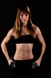 Young fit girl working out with weights - Portrait of pretty you