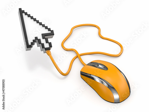Illustration: Computer mouse and cursor Computer mouse and cursor
