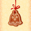 Ornate vector traditional christmas sweet with red ribbon
