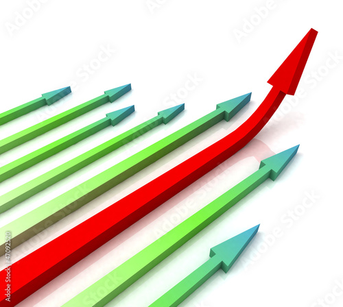 Illustration: Red Right Arrow Ahead Shows Growth Red Right Arrow Ahead Shows Growth