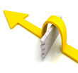 Yellow Arrow Over Wall Means Overcome Obstacles