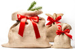 3 Weihnachtssäcke mit Tannenzweig