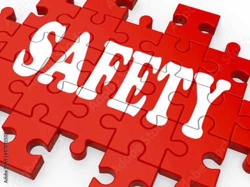 Illustration: Safety Puzzle Showing Company Security Safety Puzzle Showing Company Security