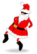 Funny fat Santa Claus dancing