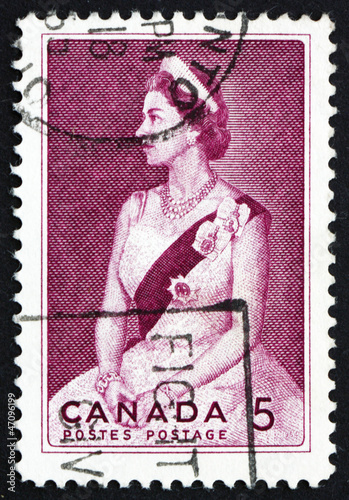 Photo: Postage stamp Canada 1964 Queen Elizabeth II Postage stamp Canada 1964 Queen Elizabeth II