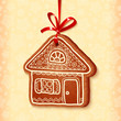 Vector: Ornate vector traditional christmas sweet with red ribbon Ornate vector traditional christmas sweet with red ribbon