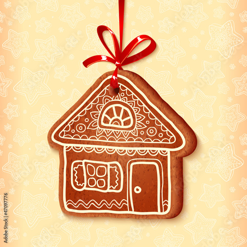 Vector: Ornate vector traditional christmas sweet with red ribbon Ornate vector traditional christmas sweet with red ribbon