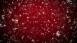 Falling snowflakes and stars on a red background
