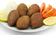 Lebanese food of fried kibe Isolated on white