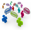 Review Words in Speech Bubbles Customer Reviews