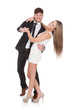 Young elegant couple dancing